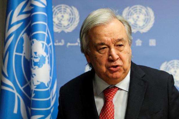 FILE PHOTO: United Nations Secretary-General Antonio Guterres speaks at the United Nations Headquarters in New York