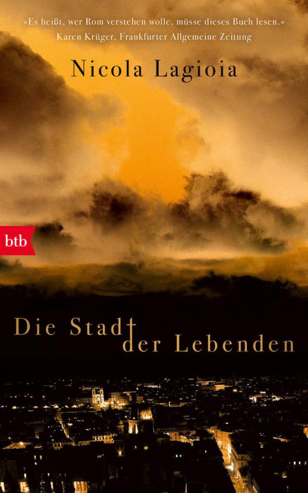 Das Buchcover von Nicola Lagioias „Die Stadt der Lebenden“ mit einer nächtlichen Stadtansicht.