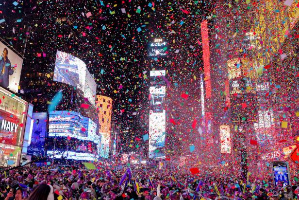 Silvesterfeiern auf dem Times Square in Manhattan in New York