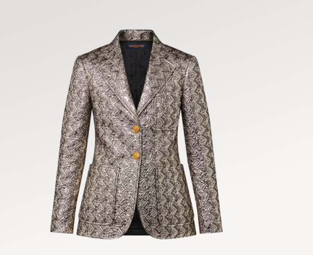 Blazer im Preppy-Stil mit Metallic-Garn und Monogram.