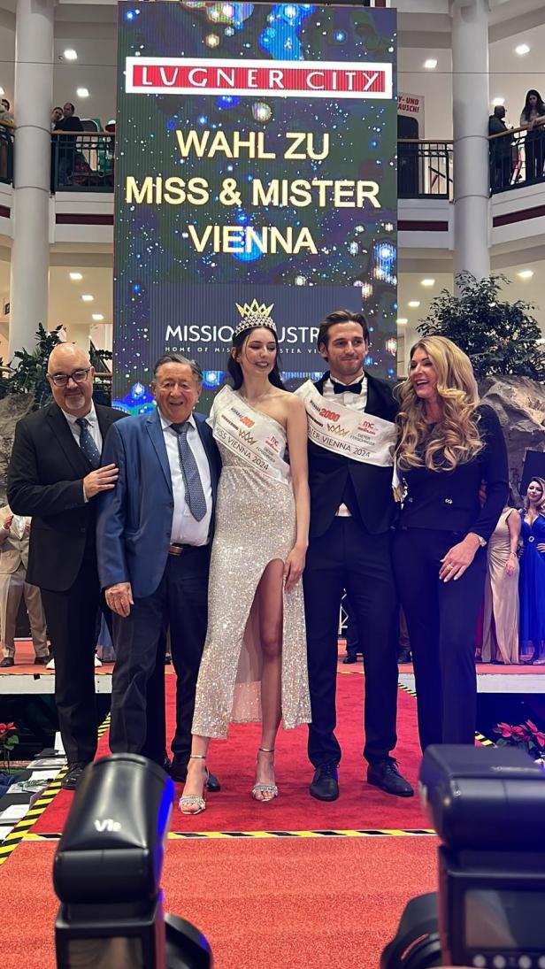 Richard Lugner mit Miss Vienna Lucia Sisic und Mister Vienna Max Niedermeyer