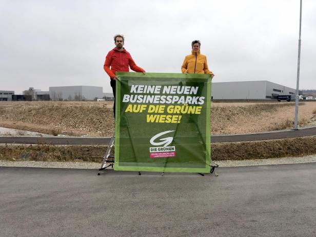 Burgenlands Grüne protestierten gegen Businesspark in Müllendorf