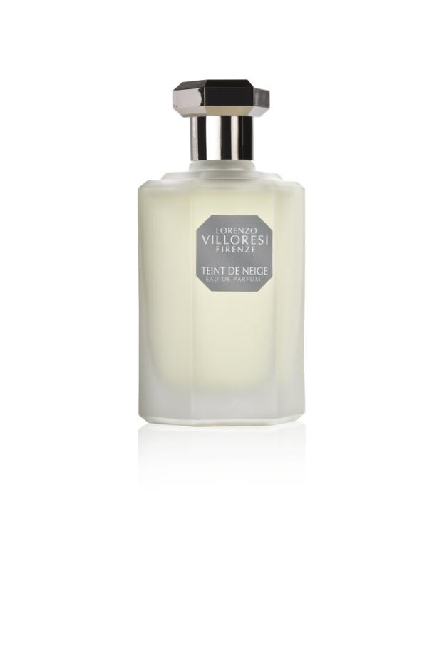 Eine Flasche „Teint de Neige“ Eau de Parfum von Lorenzo Villoresi Firenze.
