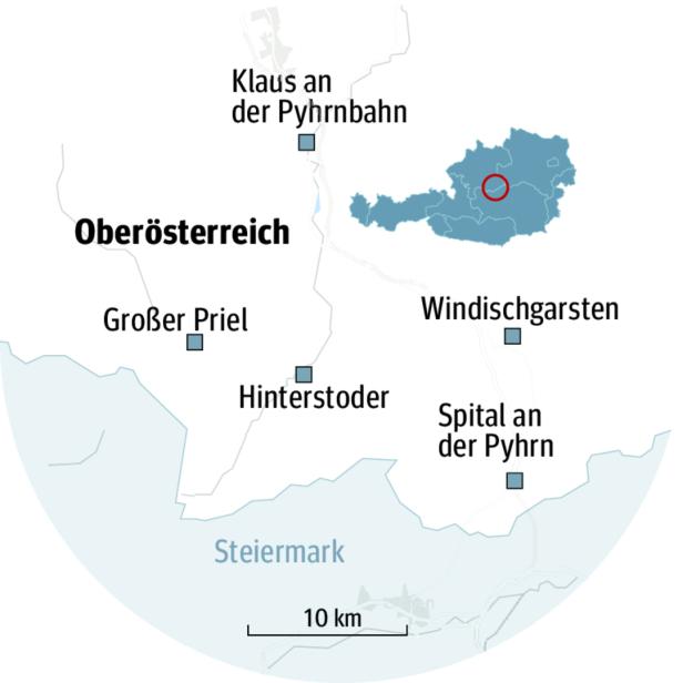 Karte Hinterstoder mit Umgebung Oberösterreich, großer Priel, Spital an der Pyhrn, Windischgarsten