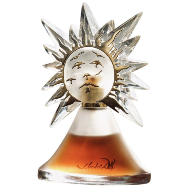 Ein Flakon des Parfüms „Laguna“ von Salvador Dalí in Form einer Sonne.