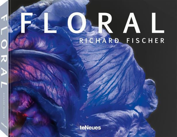 Das Cover des Buches „Floral“ von Richard Fischer mit einer Nahaufnahme einer blauen Blüte.