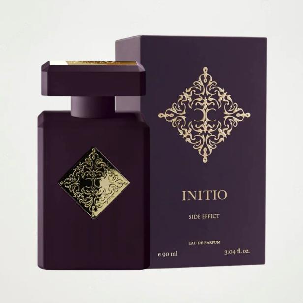 Eine Flasche „Initio Side Effect“ Eau de Parfum mit passender Verpackung.