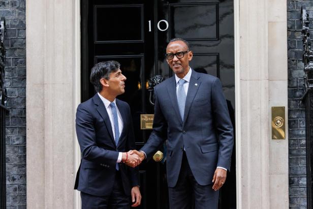 Paul Kagame zu Besuch beim britischen Premier Rishi Sunak im April 2024.