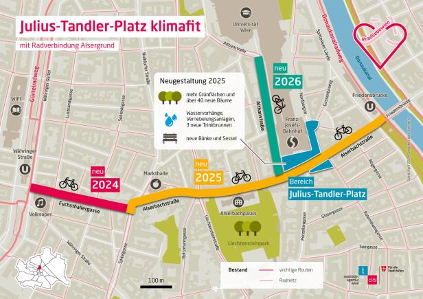 Der neue Julius-Tandler-Platz: Was sich vor dem Franz-Josef-Bahnhof ändern wird