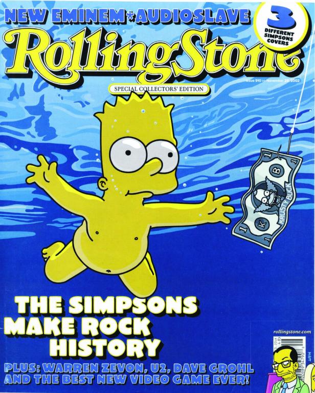 Bart zierte als schwimmendes Nirvana-Baby das Cover des Rolling Stone-Magazins.