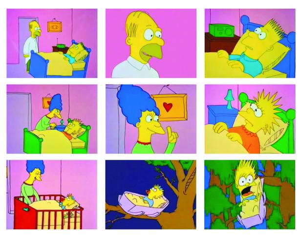 Die Simpsons in der Tracey Ullman Show: Die Charaktere wirkten im Jahr 197 noch etwas spitz und unrund. Alle Räume im Haus waren pink.