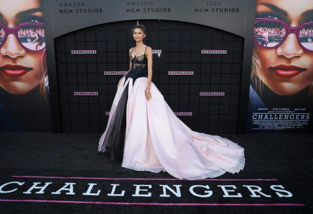 Zendaya auf dem schwarzen Teppich für den Film „Challengers“.