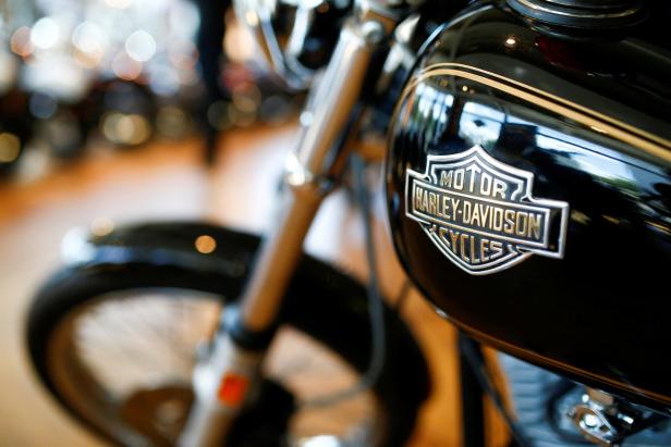 FILE PHOTO: Harley Davidson motorcycles are displayed for sale at a showroom in London