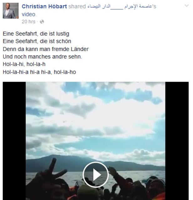 Christian Höbart macht sich über Flüchtlinge lustig