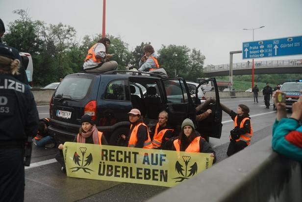 Aktivisten legten Verkehr in Wien-Favoriten und auf A23 lahm