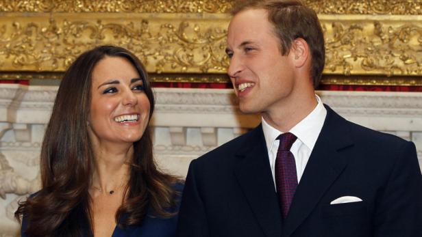 Kate und William mit Baby George und Hund