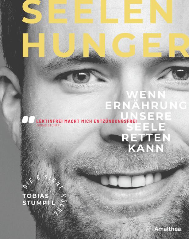 Das Buchcover von „Seelenhunger“ mit dem Gesicht von Tobias Stumpfl.