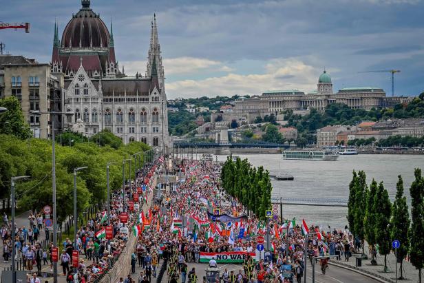 Orbáns "Friedensmarsch" am vergangenen Sonntag in Budapest.