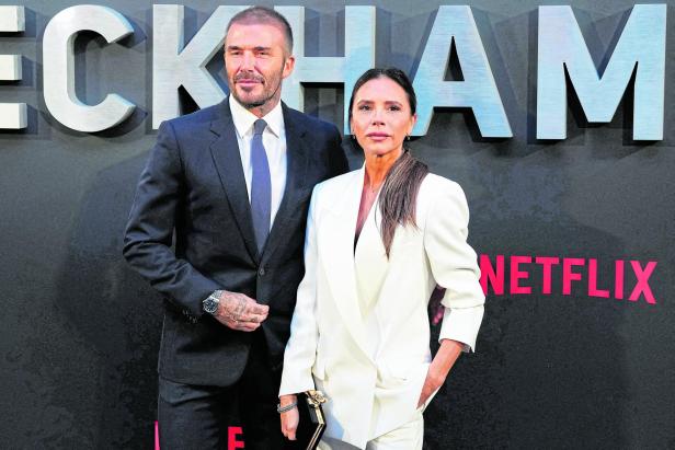 David Beckham und Victoria Beckham am roten Teppich.