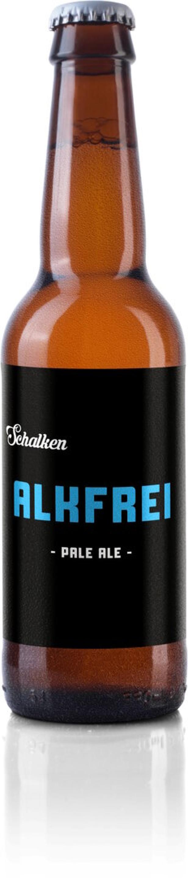 Eine Flasche alkoholfreies Pale Ale der Marke Schalken.