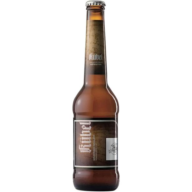 Eine Flasche „Kübel“ Naturtrübes Zwickelbier von Landbrauhaus Hofstetten.
