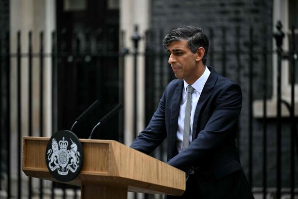 Sunaks Stellungnahme vor der Downing Street.