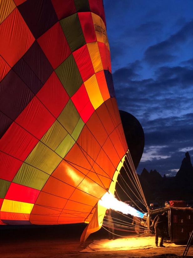 Keine Höhenangst in Kappadokien: Sonnenaufgang im Heißluftballon