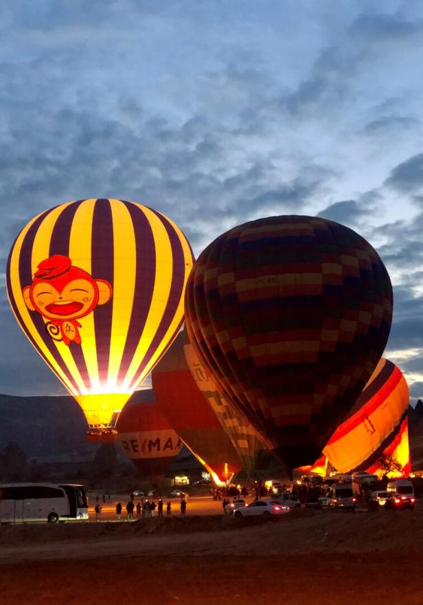 Keine Höhenangst in Kappadokien: Sonnenaufgang im Heißluftballon