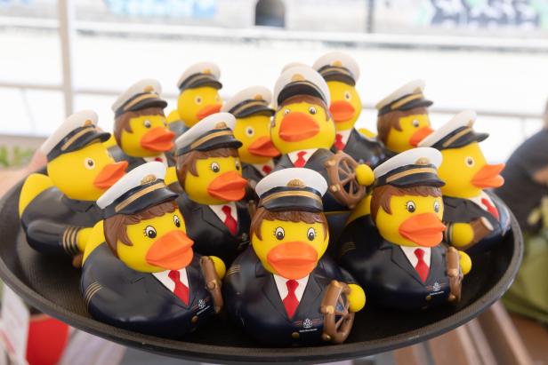 Schiff ahoi mit Admiral Duck und DDSG-Chef Wolfgang Fischer