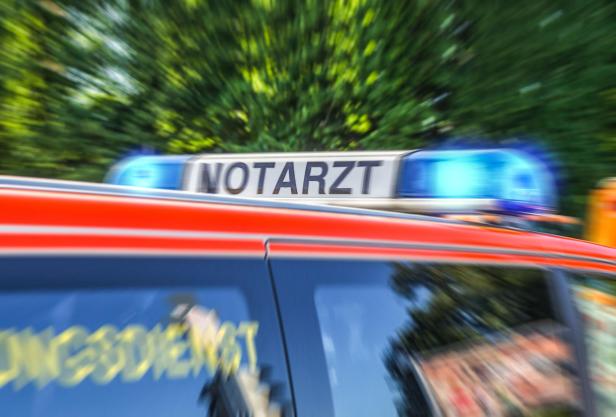 blue light bar from a german Notarzt, emergency doctor car Notarztauto mit Blaulicht.