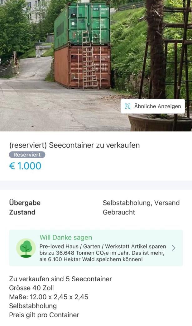 Mankers Containerdorf auf "willhaben": Posse am Semmering vor Ende