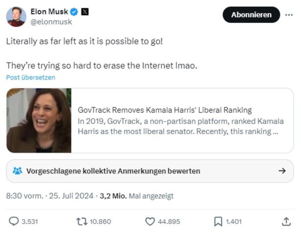 Elon Musks Pro-Trump-Propaganda: Vielleicht kann man eine Wahl doch kaufen