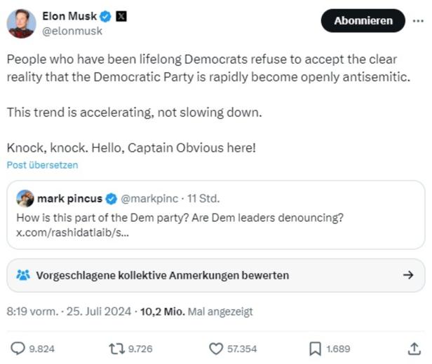 Elon Musks Pro-Trump-Propaganda: Vielleicht kann man eine Wahl doch kaufen