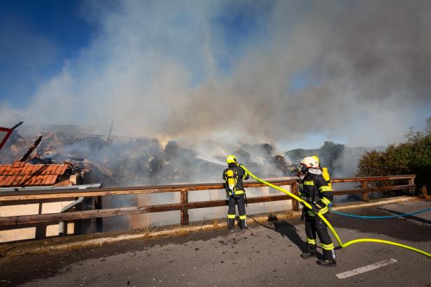 Großeinsatz der Feuerwehren: Haus und Hof standen in NÖ in Flammen