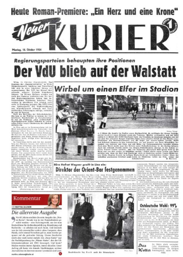 Unsere erste Ausgabe: So sah der KURIER vor 70 Jahren aus