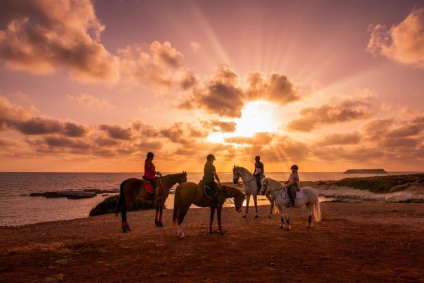 Ein Highlight in Zypern: Reiten bei Sonnenuntergang am Meer