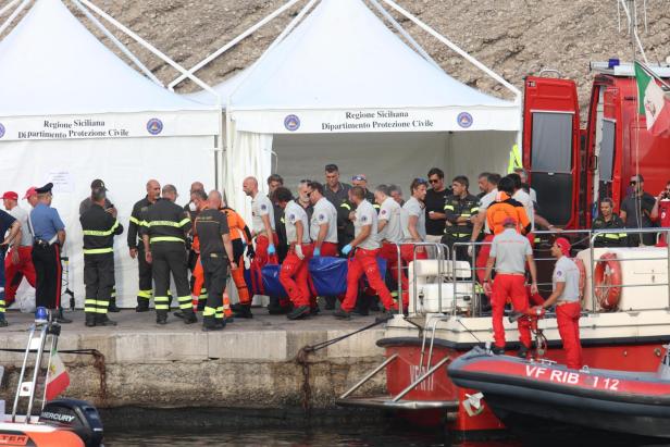 Rescuers recover more bodies of missing passengers from Bayesian yacht off Sicily Island