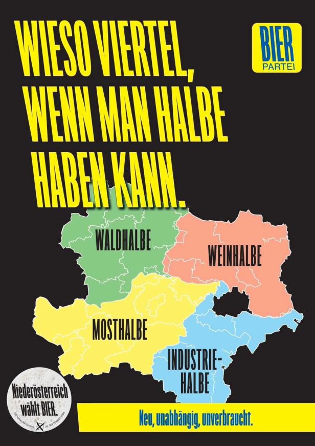 Bierpartei stellt einen Plakatständer in Wien auf: "Bitte fladert ihn nicht"