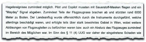 AUA-Hagelflug: Nun geraten die Ermittler ins Visier