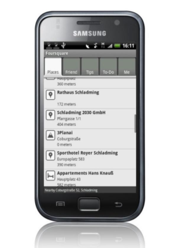 3Planai/Samsung Glaxy S/Gewinn der Foursquare-Kamapgne