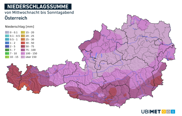 Kaltfront bringt ab Donnerstag große Regenmengen nach Österreich