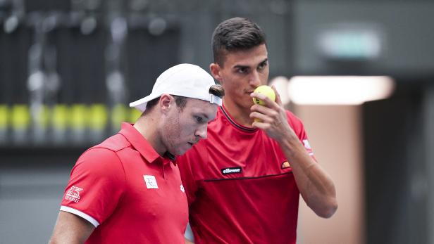 Miedler (l.) und Erler im Davis-Cup-Einsatz
