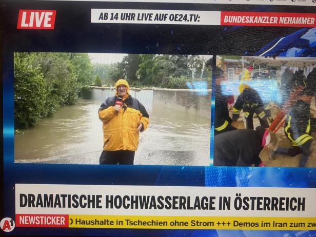 Hochwasser: Es dauerte, bis der ORF intensiv live berichtete