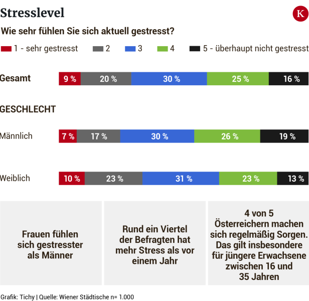 Gesundheitsstudie: Stress und Sorgen nehmen zu