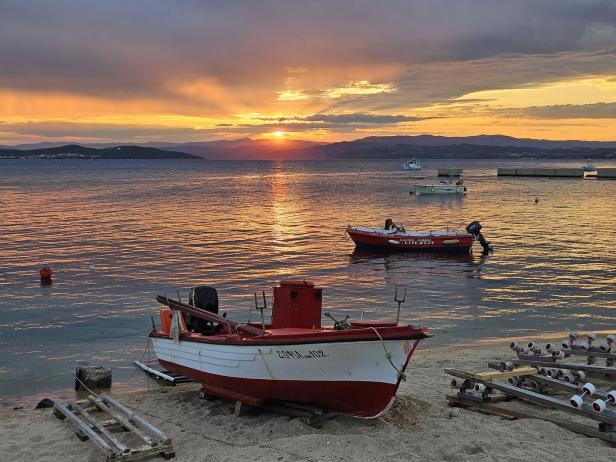 Sonnenuntergang in Ouranoupoli