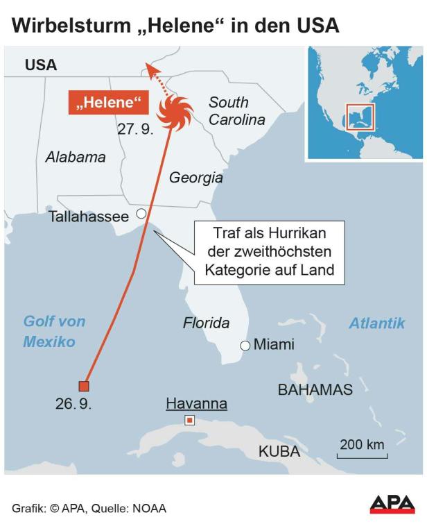 Wirbelsturm "Helene" in den USA