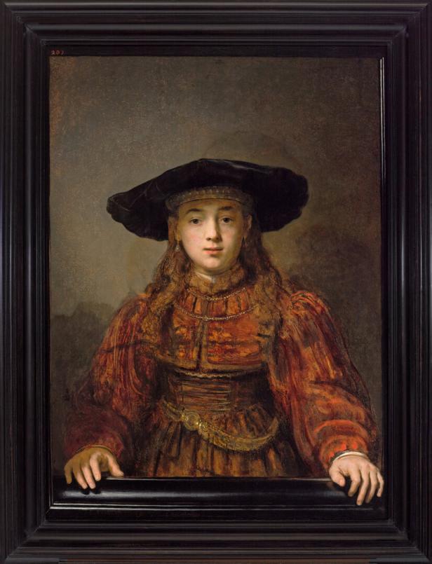 Rembrandt-Bild bei Ausstellung im KHM: Mädchen in einem Bilderrahmen