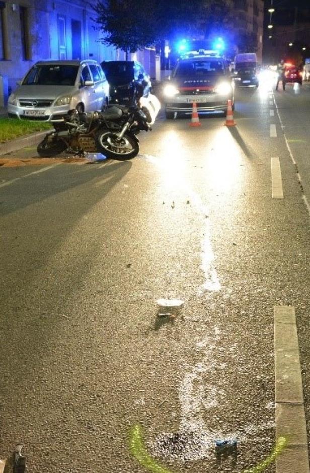 79-jähriger Motorradlenker kollidierte in Wien mit Autofahrer