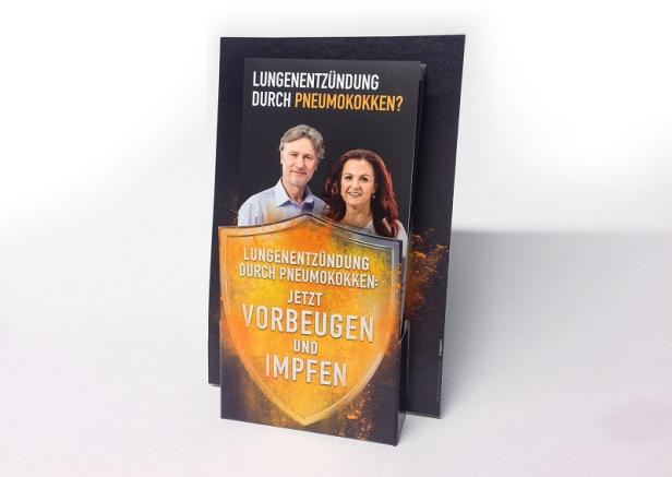 Pneumokokken-Aufklärung - VFI- Verein zur Förderung der Impfaufklärung - Pfizer Corporation - Folder - St. Stephen's Werbung für eine Impfung gegen Lungenentzündung durch Pneumokokken.