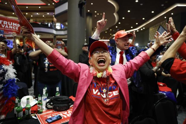 People wait for results of US 2024 presidential elections in Nevada